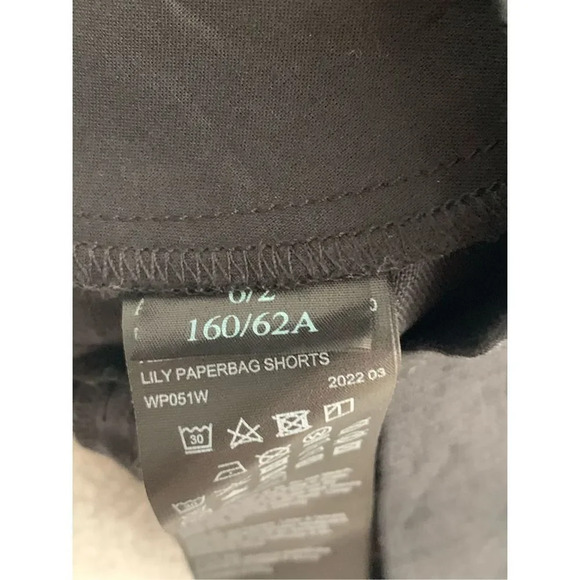 NWT Women’s All Saints Lily Linen Paperbag Shorts in Black Size 2 - Picture 8 of 9